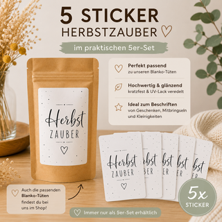 HERBSTZAUBER 5 Sticker für Geschenktütchen