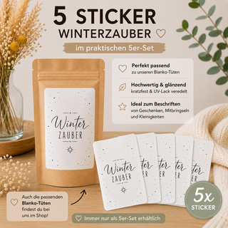WINTERZAUBER 5 Sticker für Geschenktütchen