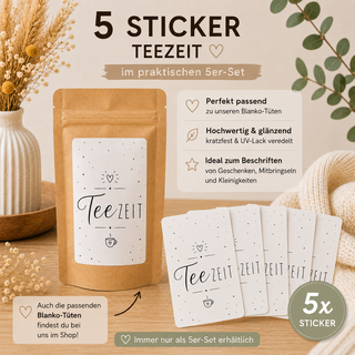 TEEZEIT 5 Sticker für Geschenktütchen
