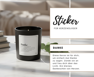 DANKE- 10 Sticker für Kerzengläser