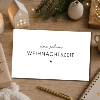100 Weihnachts- Grußkärtchen in schwarz-weiß