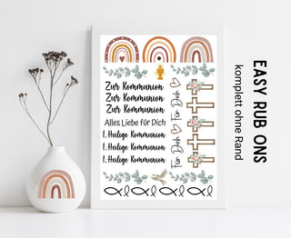 Rub On Sticker Kommunion