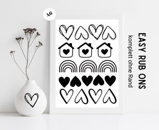 Rub On Sticker Herzen