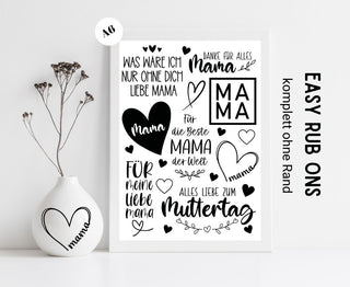 Rub On Sticker Muttertag