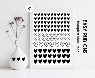 Rub On Sticker Kleine Herzen