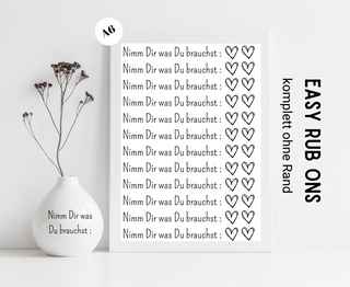 Rub On Sticker Nimm dir, was du brauchst