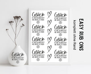Rub On Sticker Glück Freundschaft