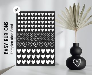 Rub On Sticker Kleine Herzen weiß