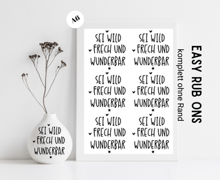Rub On Sticker Wild frech wunderbar