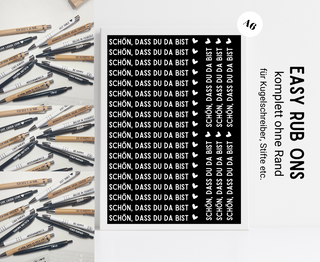 Rub On Sticker Kuli Sprüche Schön, dass du da bist weiß