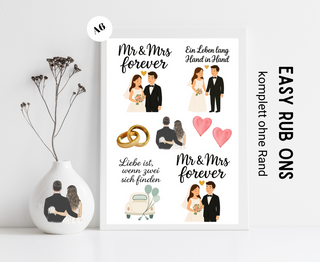 Rub On Sticker Hochzeit