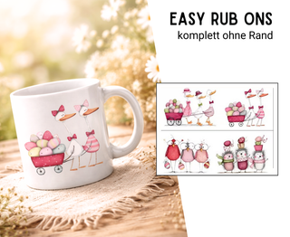 Rub On Sticker 4er Set Ostern Enten