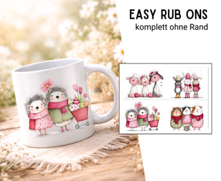 Rub On Sticker 4er Set Ostern Schafe