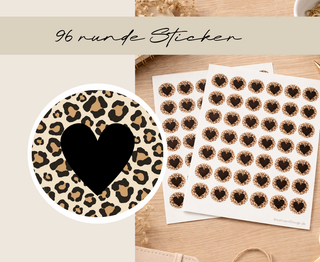 96 Sticker rund Leo Herz