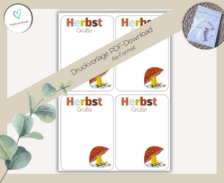 PDF-Download: Herbst Grüße Regenschirm