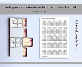 Sticker für Streichholzschachteln Adventskalender to go