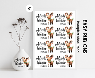 Rub On Sticker Adventskalender im Glas A6