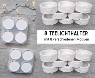 Silikonform 8er Set Teelichthalter