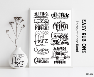 Rub On Sticker Camping