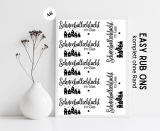 Rub On Sticker Schneeballschlacht im Glas A6