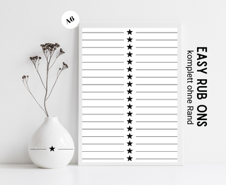 Rub On Sticker Stern mit Strich A6