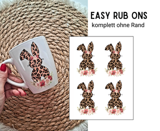 Rub On Sticker 4er Set Osterhasen Leo