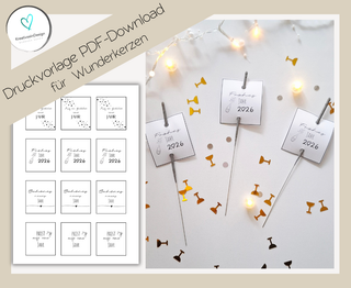 SILVESTER -Download Schildchen für Wunderkerzen