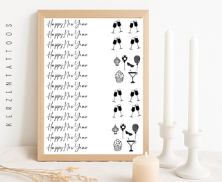 Wasserschiebefolie Happy New Year 2