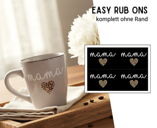 Rub On Sticker 4er Set Mama Herz Leo Muttertag