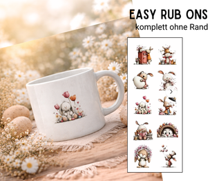 Rub On Sticker 10er Set Osterhasen