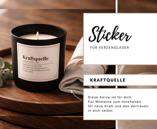 KRAFTQUELLE - 10 Sticker für Kerzengläser