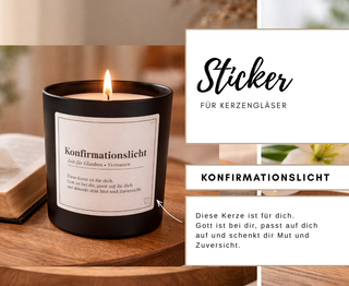KONFIRMATIONSLICHT - 10 Sticker für Kerzengläser