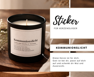 KOMMUNIONSLICHT - 10 Sticker für Kerzengläser