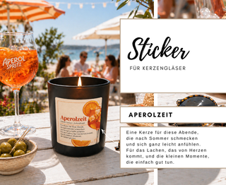 APEROLZEIT - 10 Sticker für Kerzengläser