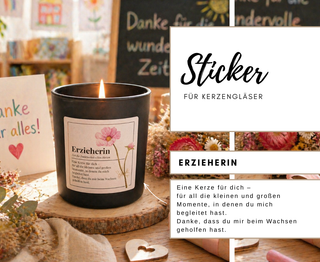ERZIEHERIN - 10 Sticker für Kerzengläser