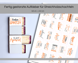 APEROL Sticker für Streichholzschachteln