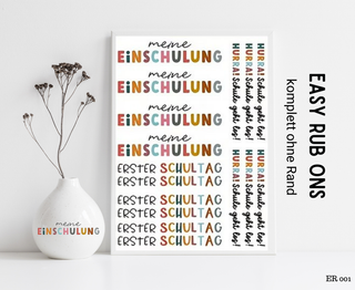 Rub On Sticker Einschulung "Meine Einschulung"