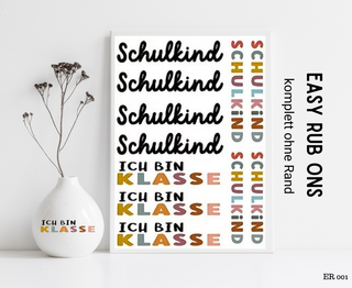 Rub On Sticker Einschulung "Schulkind"