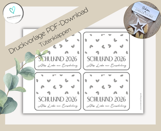 Schulkind 2026 - PDF-Download Tütenklappe