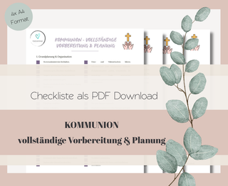 Kommunion Checkliste für Eltern (PDF) – alles, was du für die Kommunion planen musst