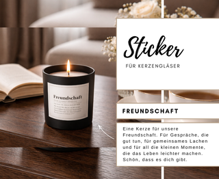 FREUNDSCHAFT - 10 Sticker für Kerzengläser