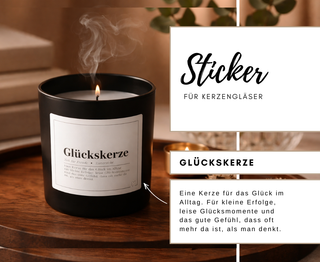 GLÜCKSKERZE - 10 Sticker für Kerzengläser