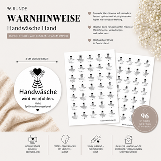 Sticker „Handwäsche empfohlen“ Hand