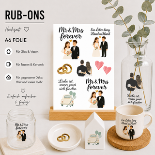 Rub On Sticker Hochzeit