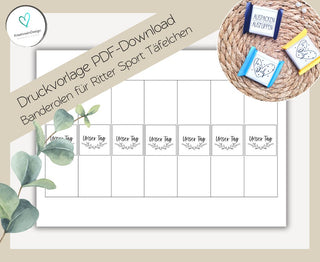 UNSER TAG PDF-Download Banderolen für Mini-Rittersport Täfelchen