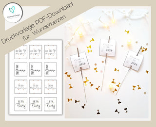 Hochzeit  -Download Schildchen für Wunderkerzen