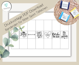 LIEBE 1 PDF-Download Banderolen für Mini-Rittersport Täfelchen