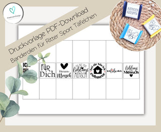 LIEBE 2 PDF-Download Banderolen für Mini-Rittersport Täfelchen