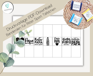 VATERTAG PDF-Download Banderolen für Mini-Rittersport Täfelchen