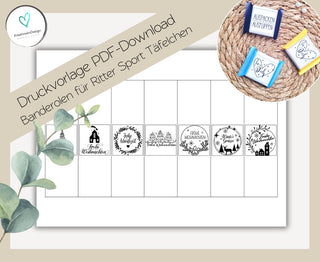 WEIHNACHTEN 1 PDF-Download Banderolen für Mini-Rittersport Täfelchen